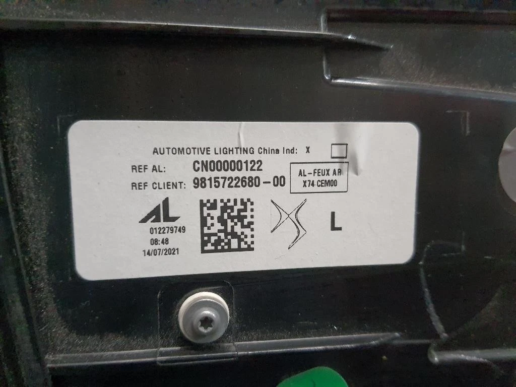 Fanale POST SX 9815722680 Citroen DS7 Crossback 2017