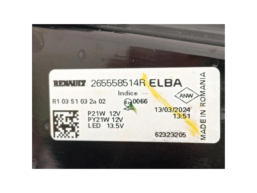 Fanale POST SX 265558514R Dacia Duster II 2018