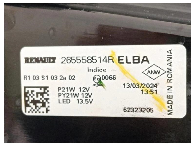 Fanale POST SX 265558514R Dacia Duster II 2018