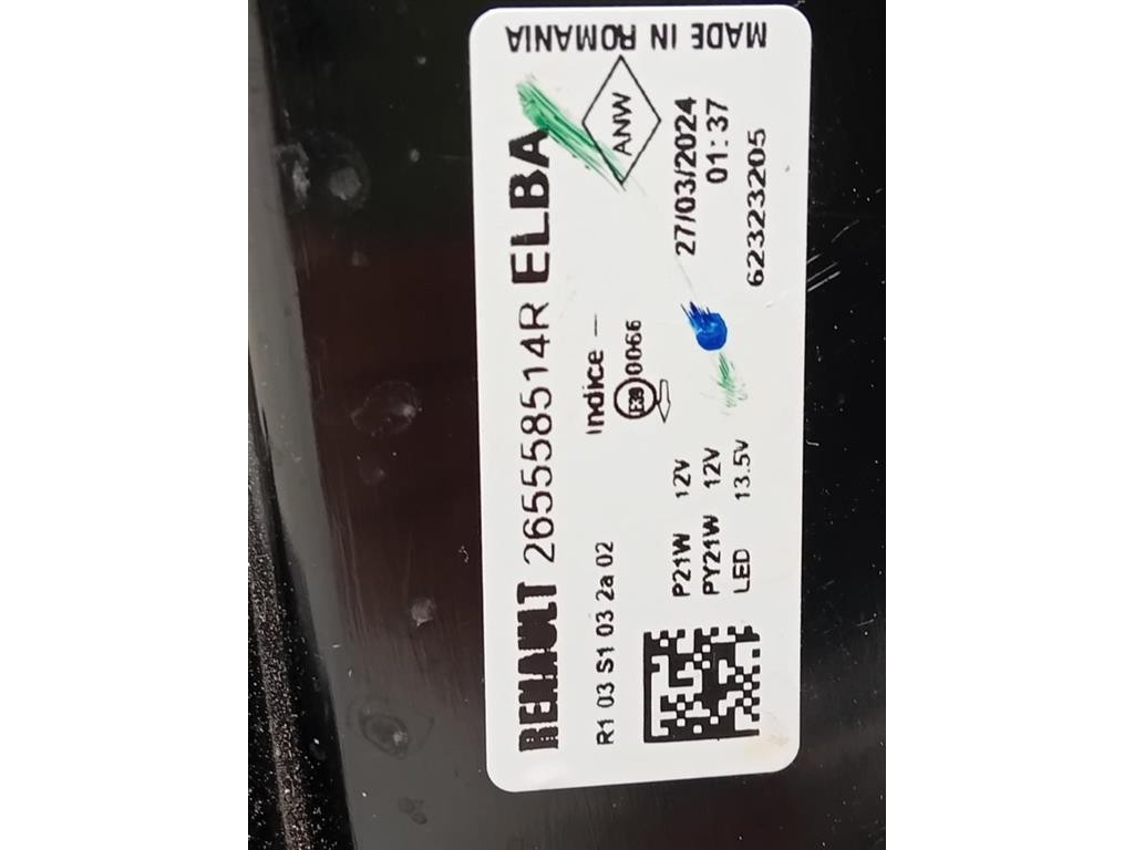 Fanale POST SX 265558514R Dacia Duster II 2021