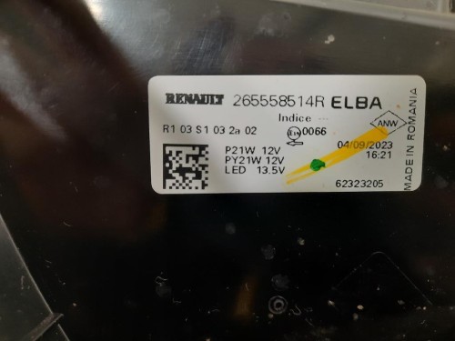 Fanale POST SX 265558514R Dacia Duster II 2021