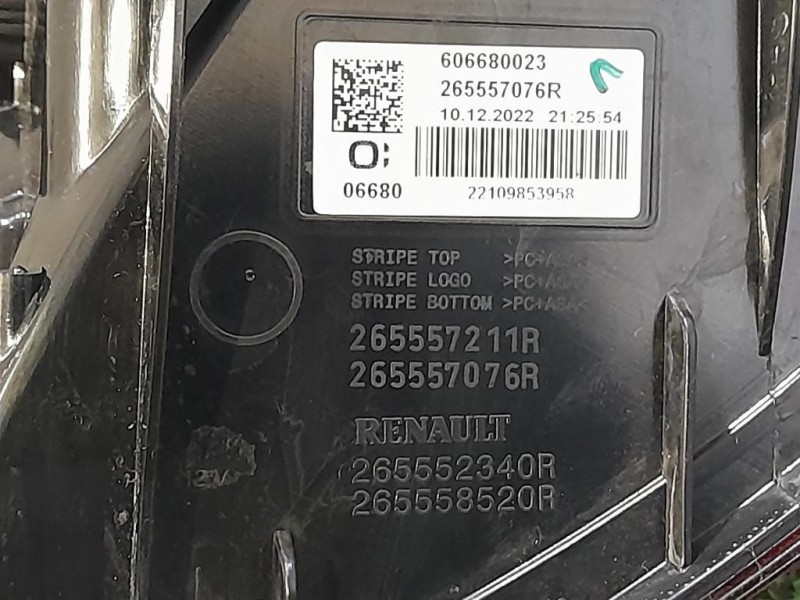 Fanale POST SX 265557211R Dacia Jogger 2022