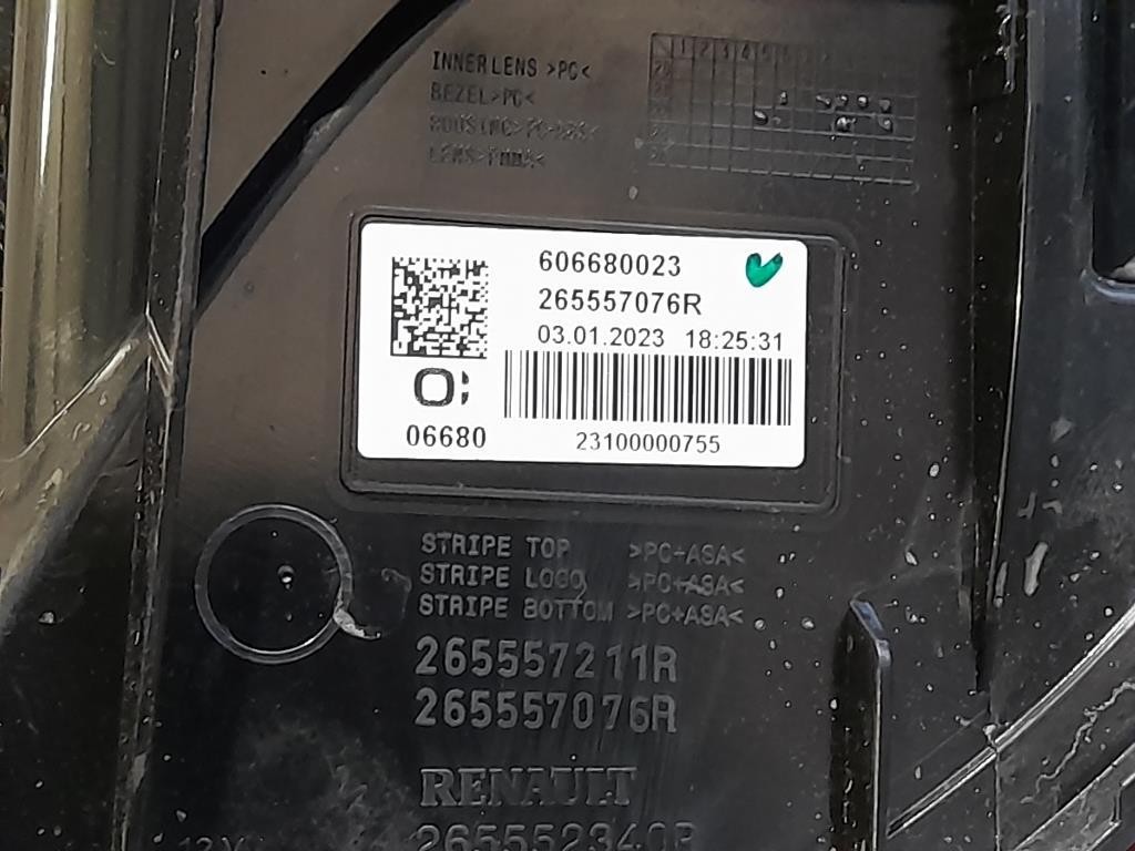 Fanale POST SX 265557211R Dacia Jogger 2022