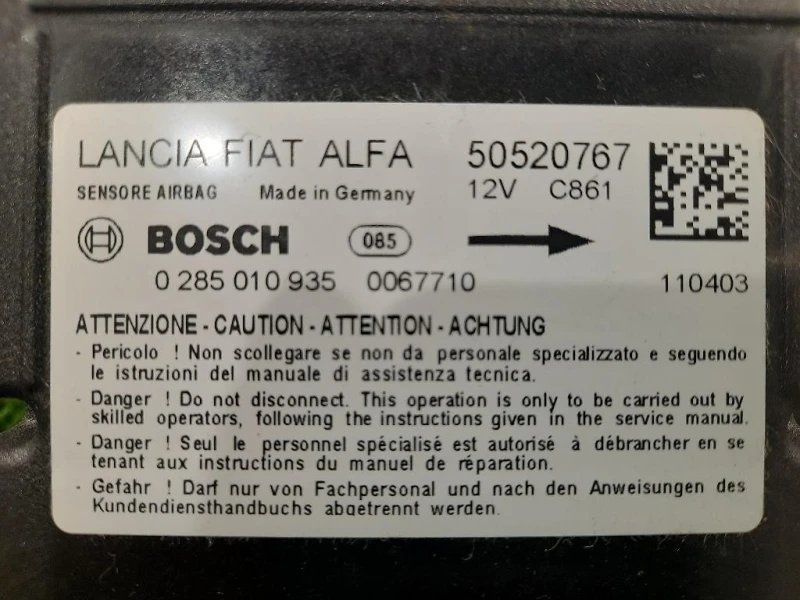 Centralina Air-bag 50520767 Alfa Romeo Giulietta 2010