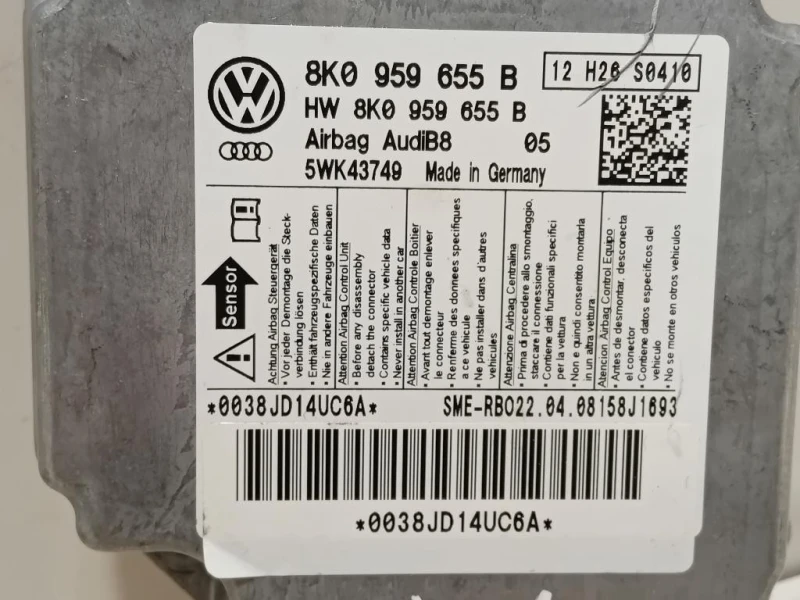 Centralina Air-bag 8K0 959 655 B Audi A4 8K2 2012
