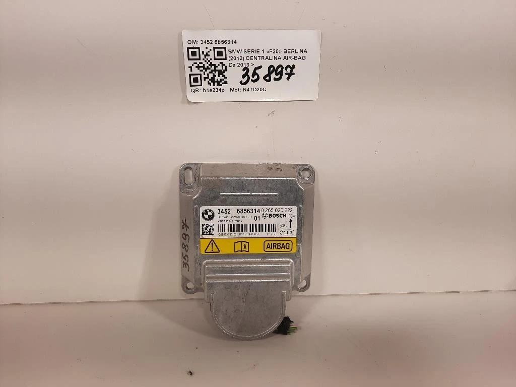 Centralina Air-bag 3452 6856314 Bmw Serie 1 F20 Berlina 2012