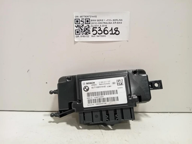 Centralina Air-bag 65779267214-02 Bmw Serie 1 F20 Berlina 2012