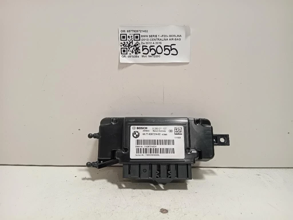 Centralina Air-bag 6577926721402 Bmw Serie 1 F20 Berlina 2012