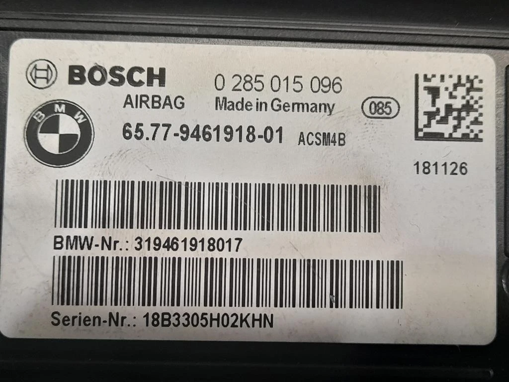 Centralina Air-bag 0285015096 Bmw Serie 1 F21 Berlina 2015