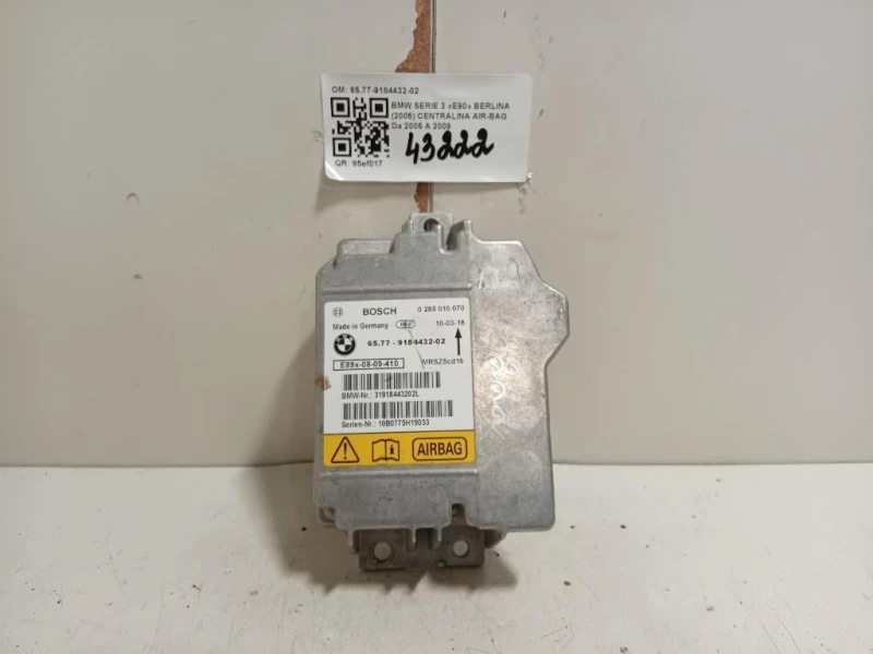 Centralina Air-bag 6577-9184432-02 Bmw Serie 3 E90 Berlina 2005