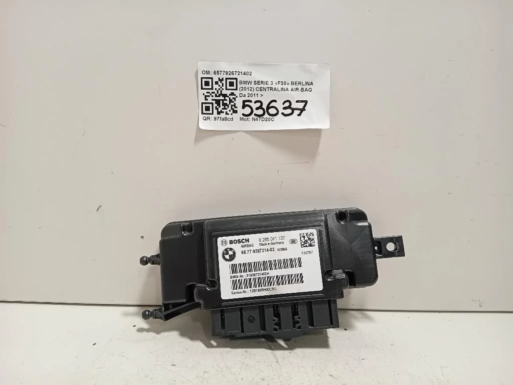 Centralina Air-bag 6577926721402 Bmw Serie 3 F30 Berlina 2012