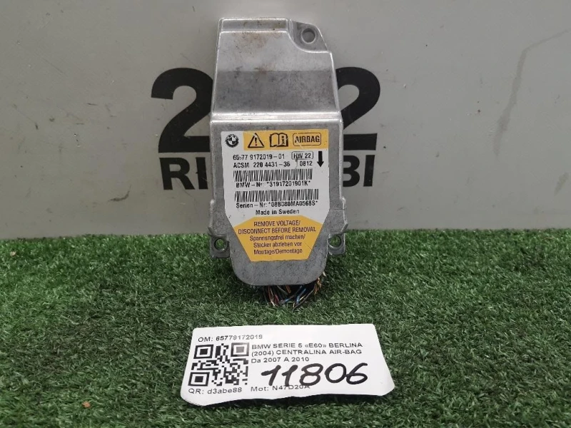 Centralina Air-bag 65779172019 Bmw Serie 5 E60 Berlina 2004