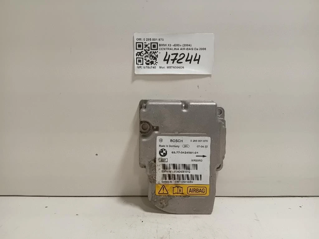 Centralina Air-bag 0 285 001 870 Bmw X3 E83 2004