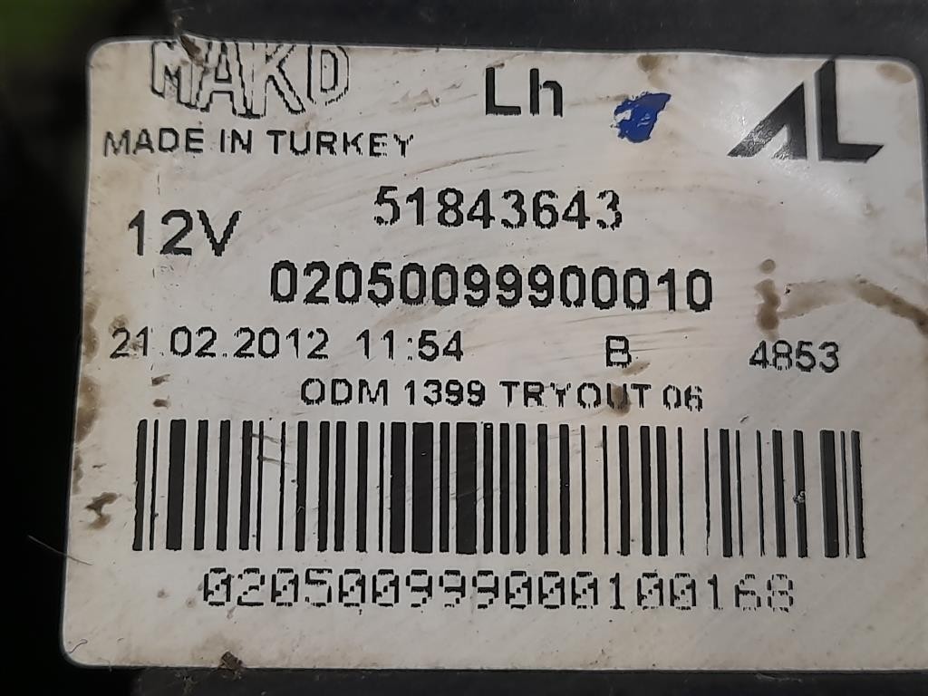 Fanale POST SX 51843643 Fiat Panda III 2012