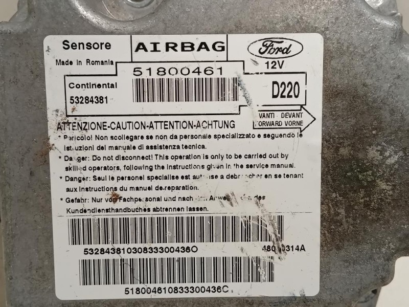Centralina Air-bag 51800461 51800461 Ford KA II 2009