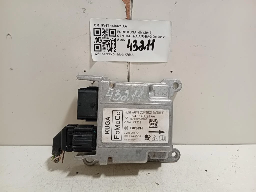 Centralina Air-bag 9V4T 14B321 AA Ford KUGA II 2013