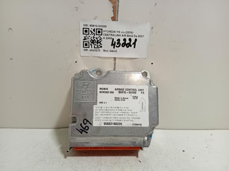 Centralina Air-bag 95910-0X200 Hyundai I10 I 2008