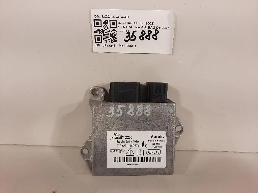 Centralina Air-bag 9X23-14D374-AC Jaguar XF I 2008