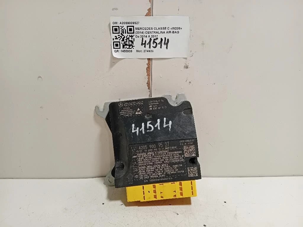 Centralina Air-bag A2059009527 Mercedes Classe C W205 2014