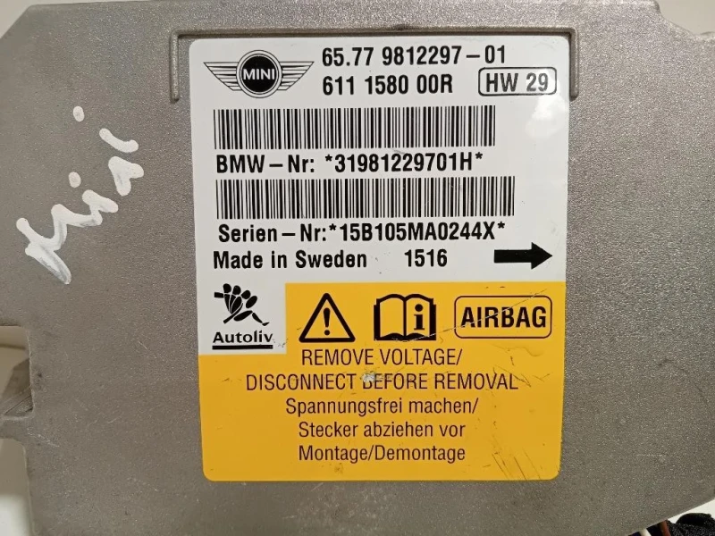 Centralina Air-bag 6577-9812297-01 Mini Countryman Cooper R60 2010