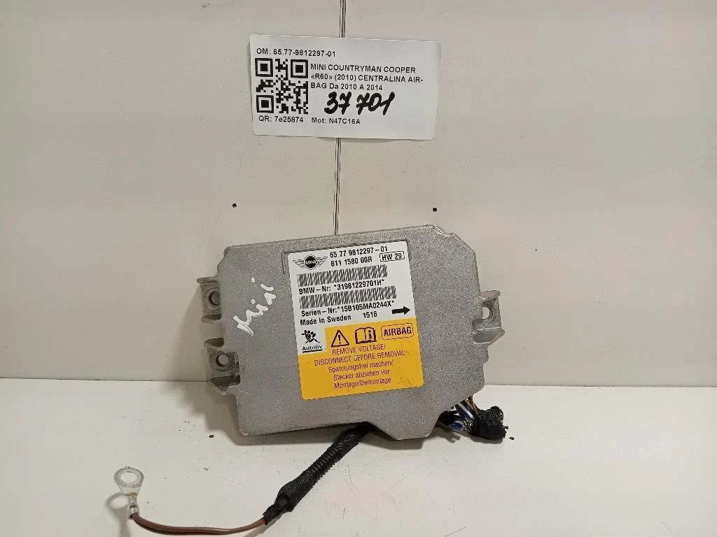 Centralina Air-bag 6577-9812297-01 Mini Countryman Cooper R60 2010