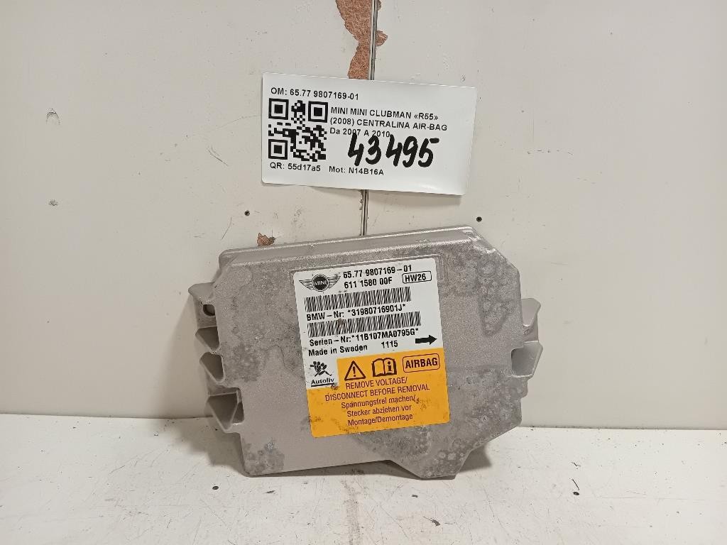 Centralina Air-bag 6577 9807169-01 Mini MINI Clubman R55 2008