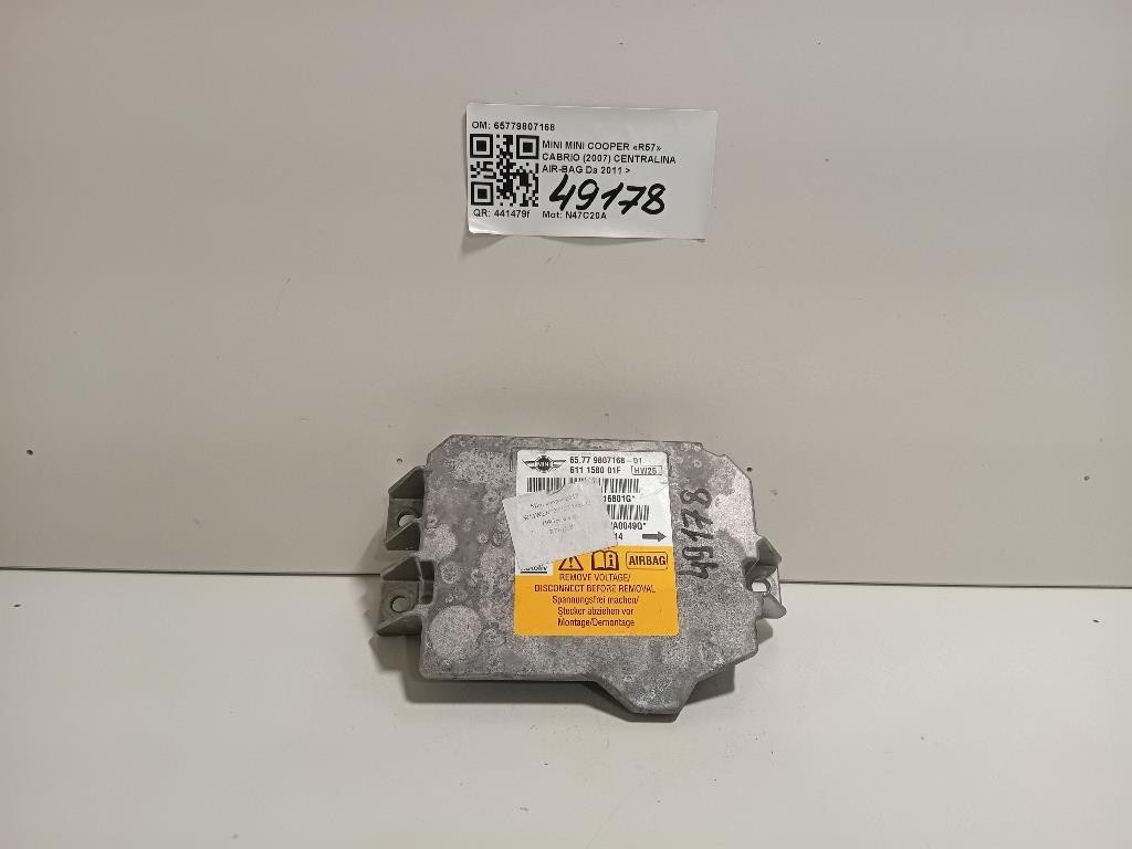 Centralina Air-bag 65779807168 Mini MINI Cooper R57 Cabrio 2007