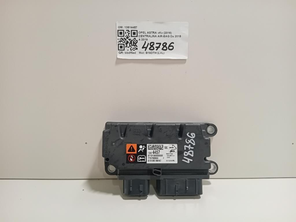 Centralina Air-bag 13514457 Opel Astra K 2016