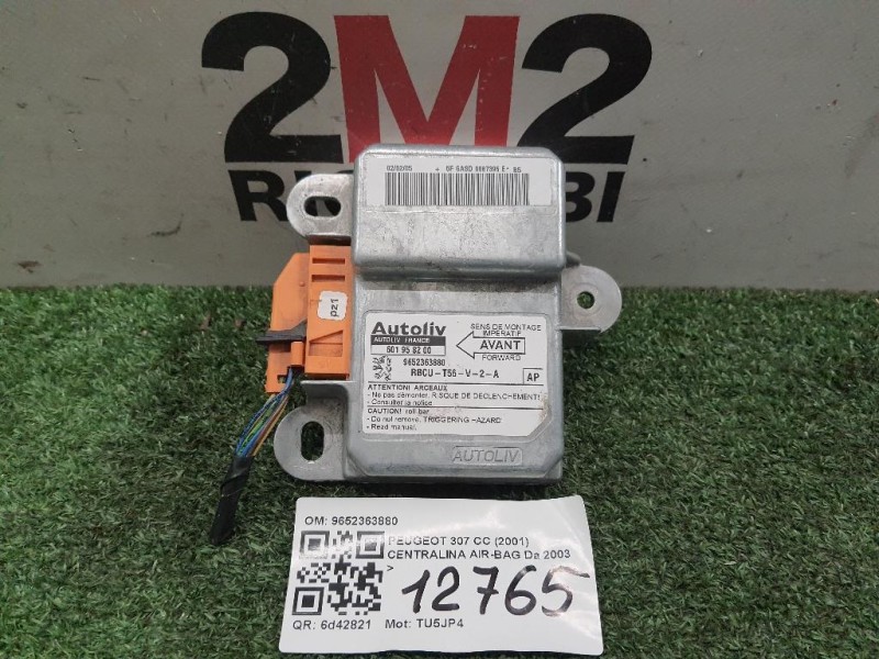 Centralina Air-bag 9652363880 Peugeot 307 CC 2001