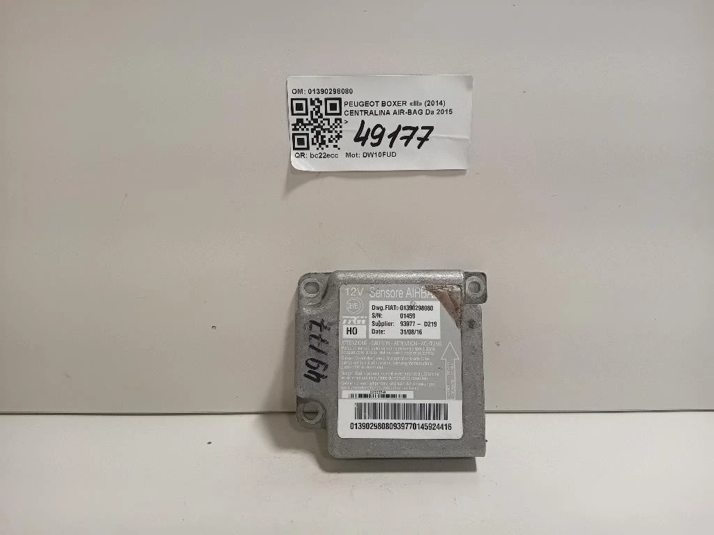 Centralina Air-bag 01390298080 Peugeot Boxer III 2014
