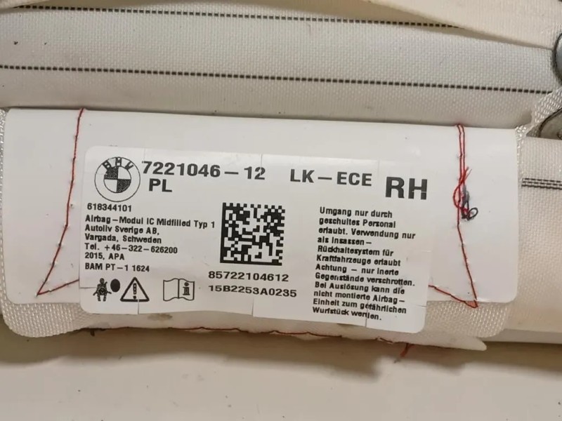 Air-bag A Tendina DX 722104612 Bmw Serie 1 F20 Berlina 2015