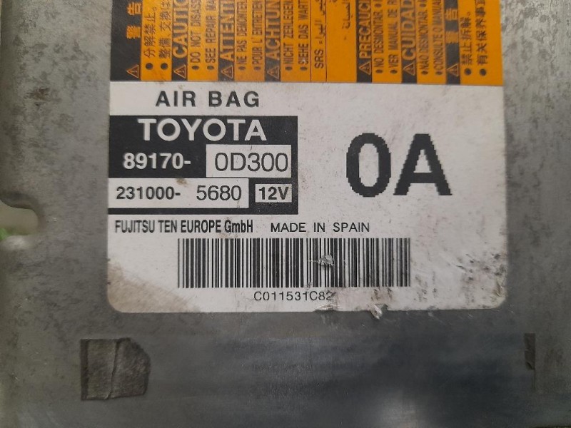 Centralina Air-bag 89170-0D300 Toyota Yaris IV 2012