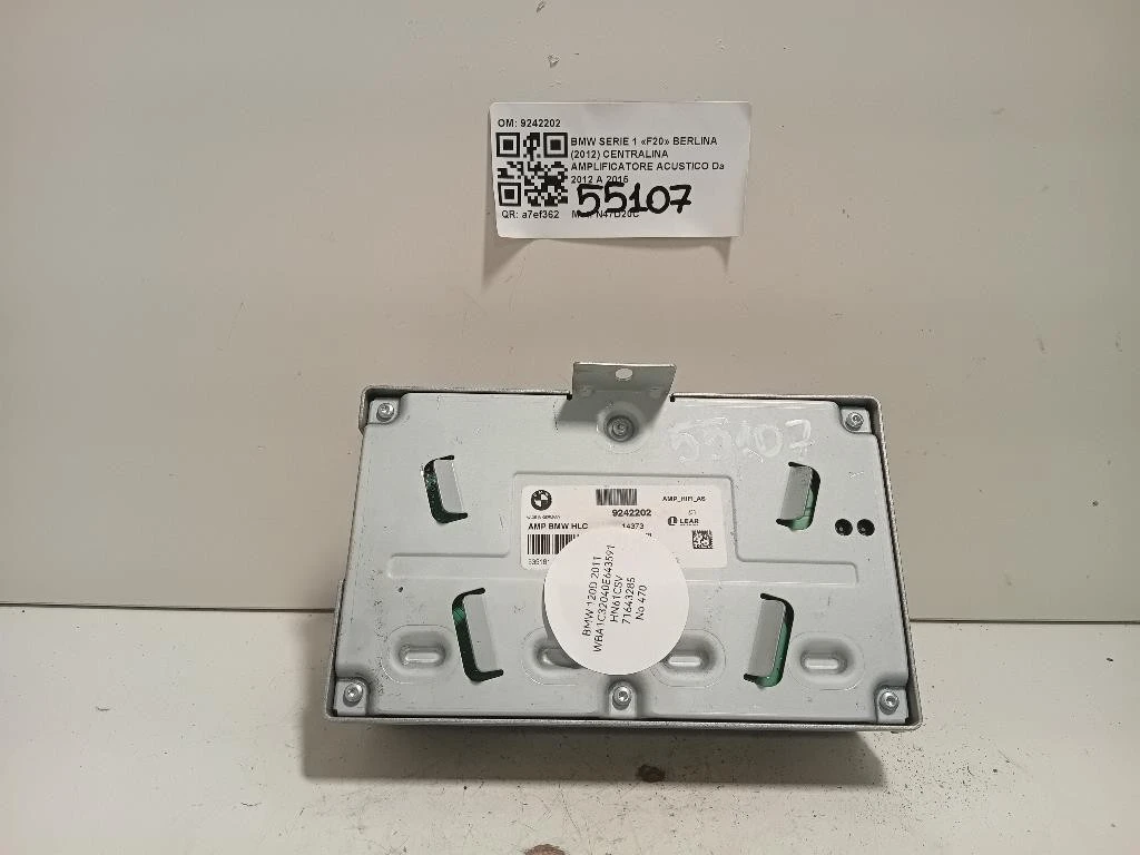 Centralina Amplificatore Acustico 9242202 Bmw Serie 1 F20 Berlina 2012