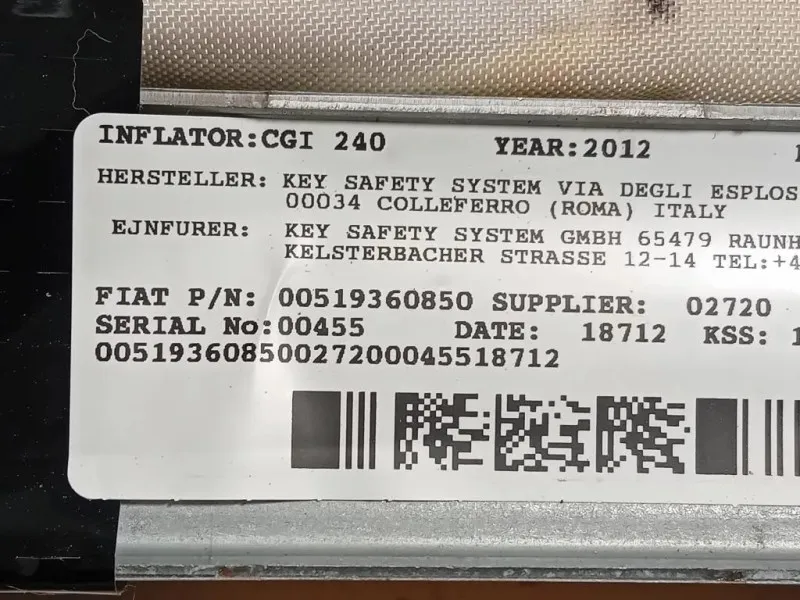 Air-bag A Tendina DX 00519360850 Lancia Ypsilon III 2011