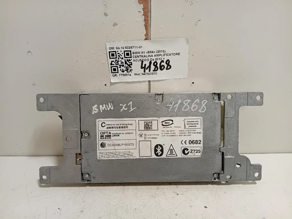 Centralina Amplificatore Acustico 8410 9226711-01 Bmw X1 E84 2010