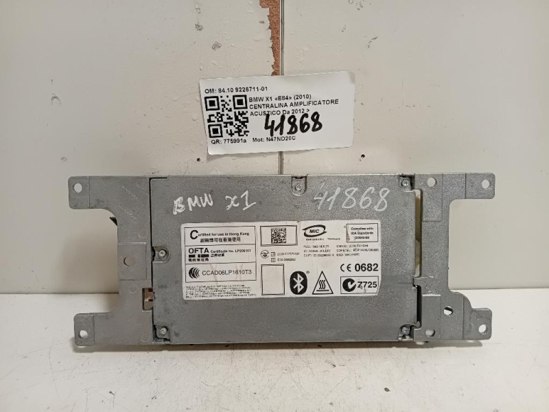 Centralina Amplificatore Acustico 8410 9226711-01 Bmw X1 E84 2010