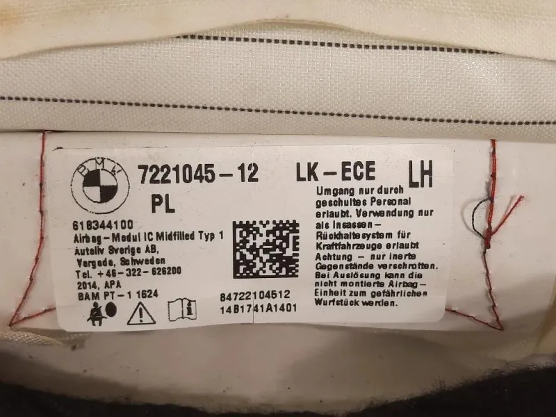 Air-bag A Tendina SX 7221045-12 Bmw Serie 1 F20 Berlina 2012