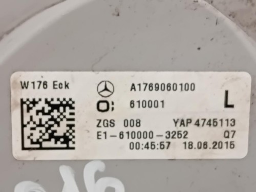 Fanale POST SX A1769060100 Mercedes Classe A W176 2015