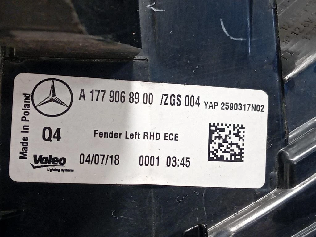 Fanale POST SX A1779068900 Mercedes Classe A W177 2018