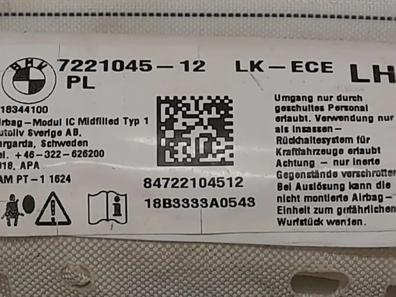 Air-bag A Tendina SX 722104512 Bmw Serie 3 F30 Berlina 2015