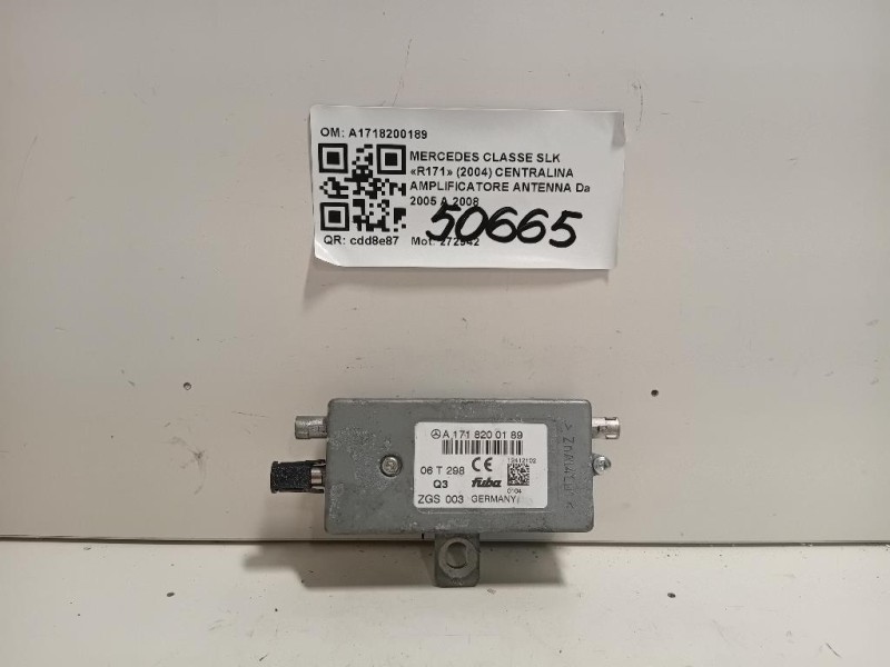 Centralina Amplificatore Antenna A1718200189 Mercedes Classe SLK R171 2004