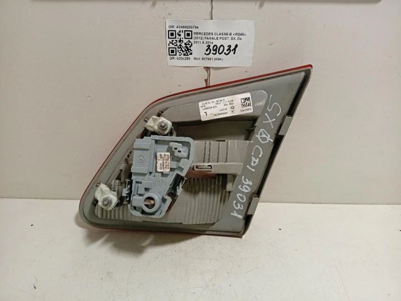 Fanale POST SX A2468200764 Mercedes Classe B W246 2012