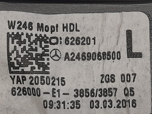 Fanale POST SX A2469068500 Mercedes Classe B W246 2014