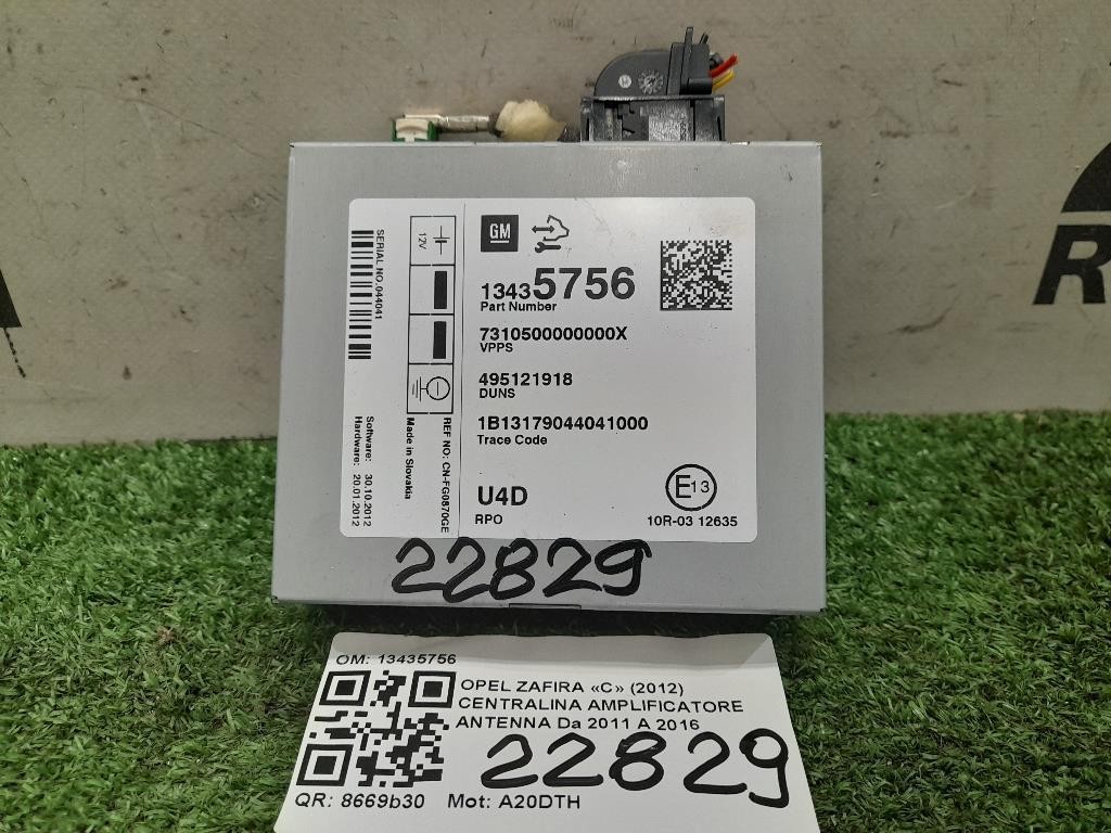Centralina Amplificatore Antenna 13435756 Opel Zafira C 2012