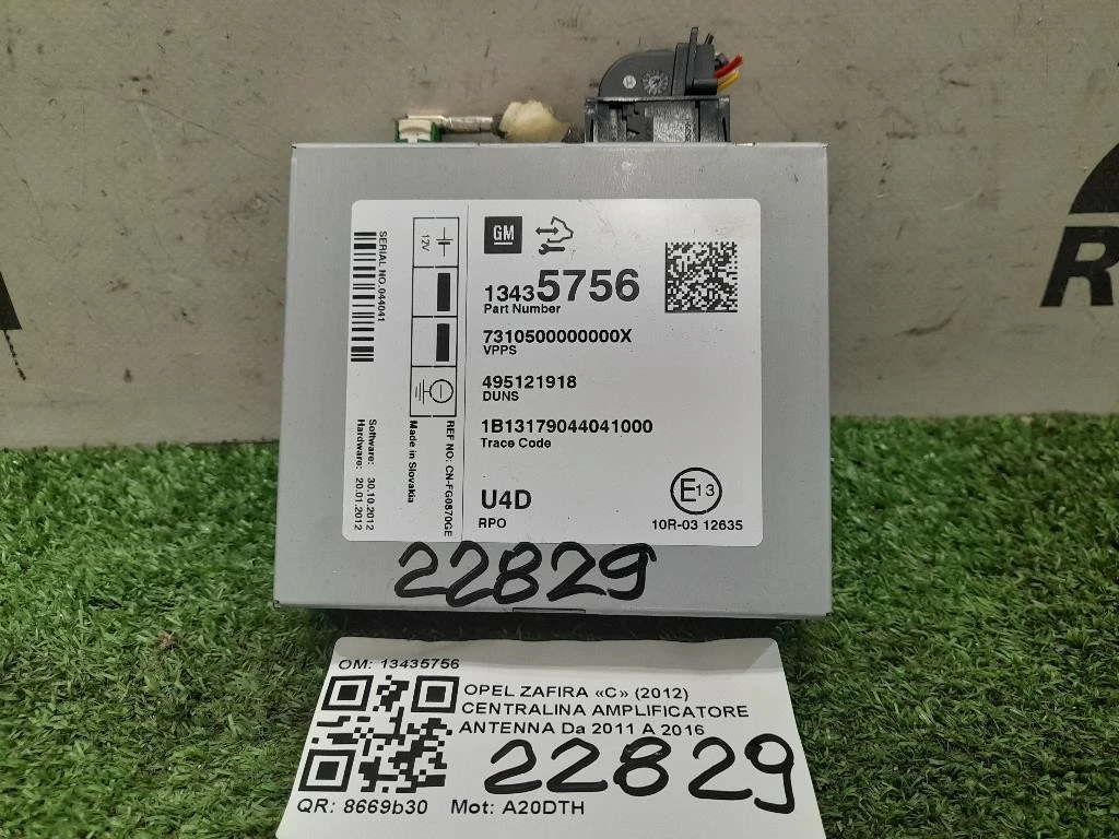 Centralina Amplificatore Antenna 13435756 Opel Zafira C 2012