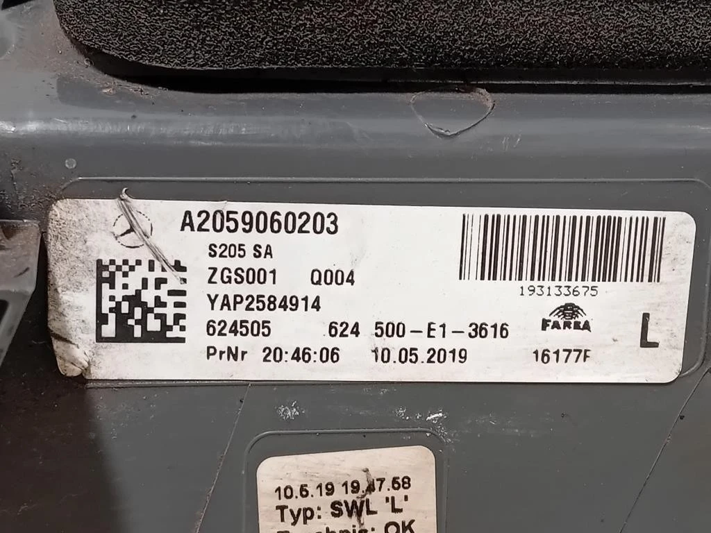 Fanale POST SX A2059060203 Mercedes Classe C S205 SW 2014