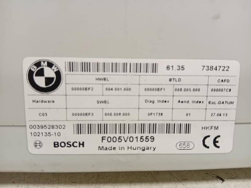 Centralina Apertura Elettrica Portello POST 6135 7384722 Bmw Serie 3 F30 Berlina 2012