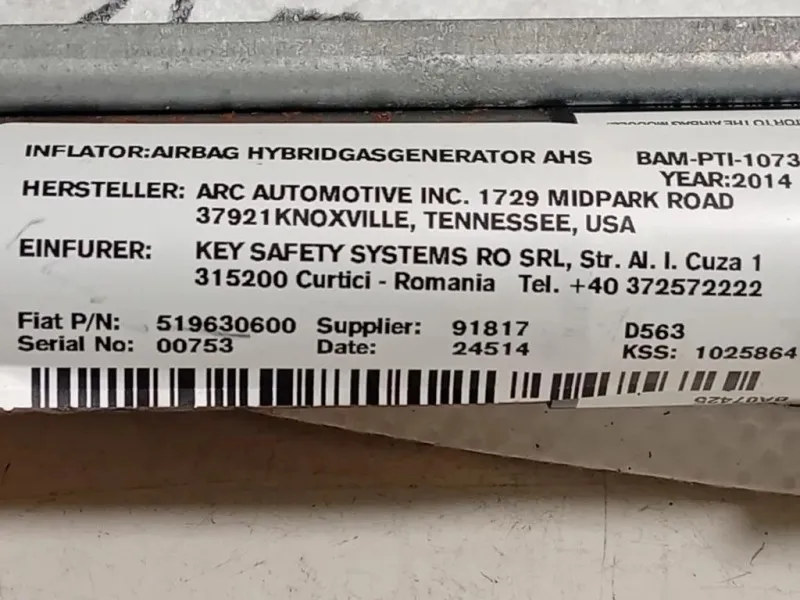 Air-bag A Tendina SX 519630600 Fiat 500L 2013