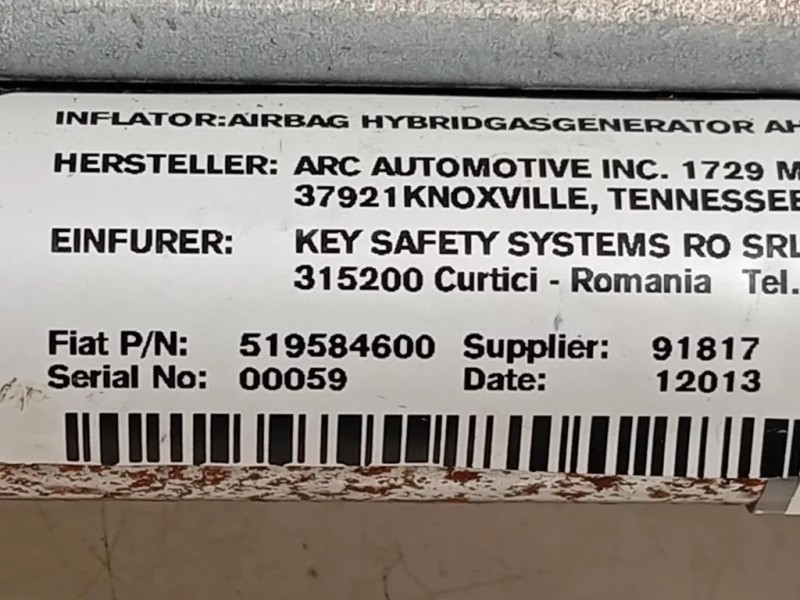Air-bag A Tendina SX 519584600 Fiat 500L 2013