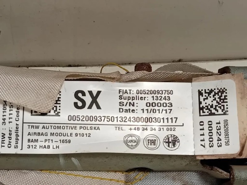 Air-bag A Tendina SX 00520093750 Fiat 500X 2015